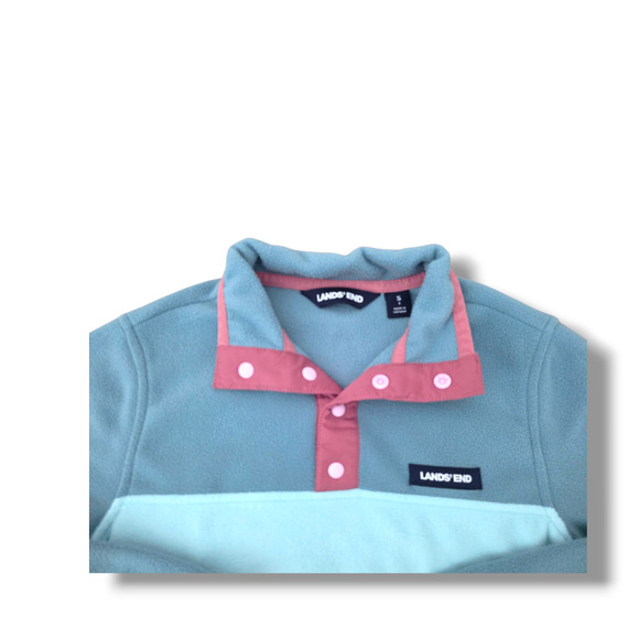 Lands End Kids Heritage Fleece Snap Neck Pullover - Picture 2 of 5